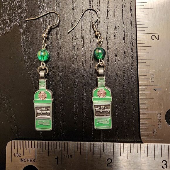 Green Bottle Earrings - Picture 2 of 3